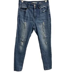 Kylie High Rise Curvy Skinny Distressed Jeans Size 14.